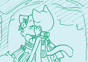 Daisy holds Mike's face as she kisses him beneath the trees.