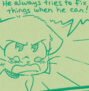 Lucy shouts "He always tries to fix things when he can!" through tears.
