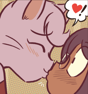 Jessica, blushing with her eyes closed, kisses a wide-eyed Madison on the lips.