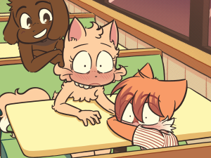 David leans over the back of the booth behind Daisy and asks "Why don't we spy on 'em?" while Daisy and Paulo freeze in shock.