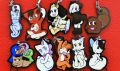 An old set of PVC character charms including Rachel.